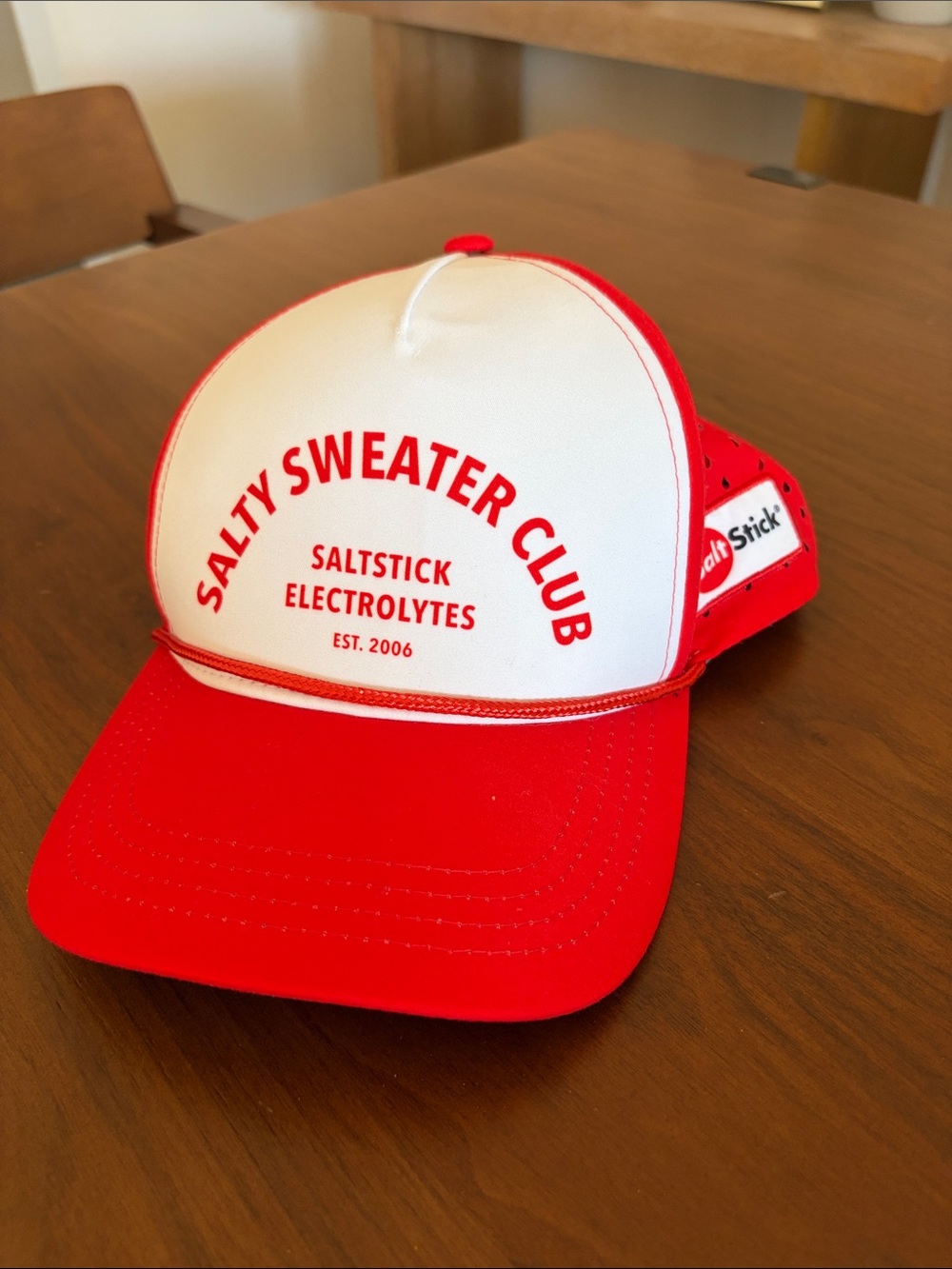 SaltStick Salty Sweater Club Red & White Trucker Hat